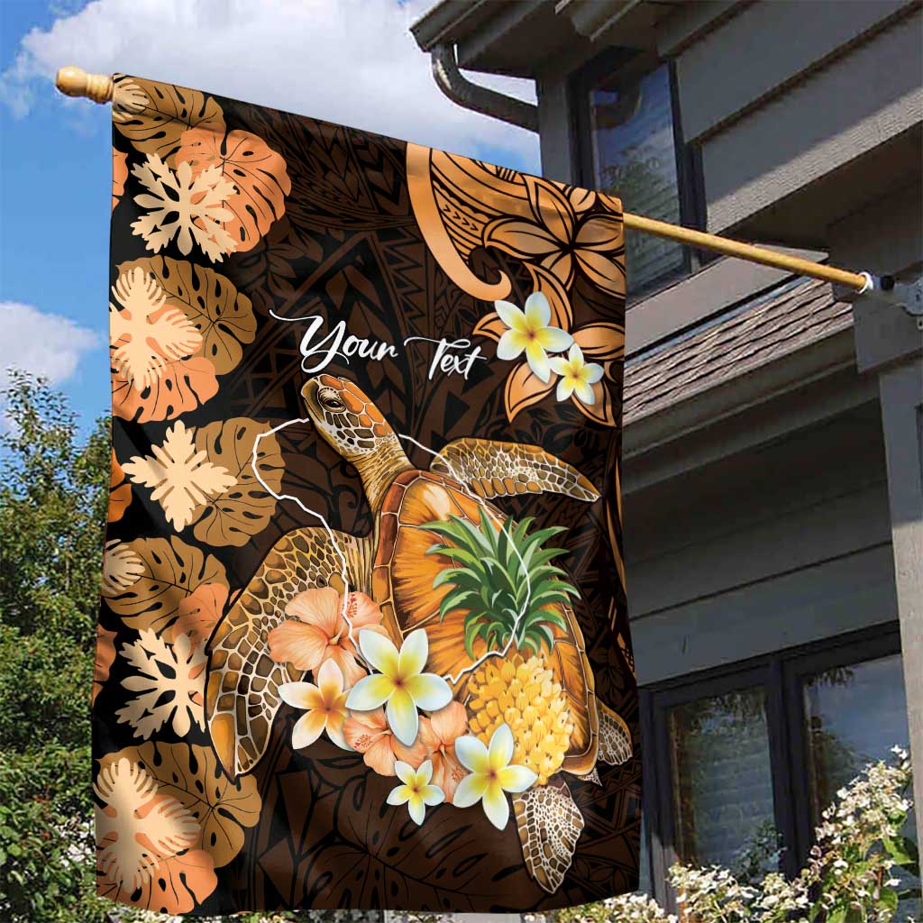Personalised Aloha Hawaii Lanai Island Garden Flag Pineapple Isle Map Sea Turtle Plumeria