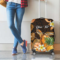 Personalised Aloha Hawaii Lanai Island Luggage Cover Pineapple Isle Map Sea Turtle Plumeria