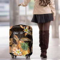 Personalised Aloha Hawaii Lanai Island Luggage Cover Pineapple Isle Map Sea Turtle Plumeria