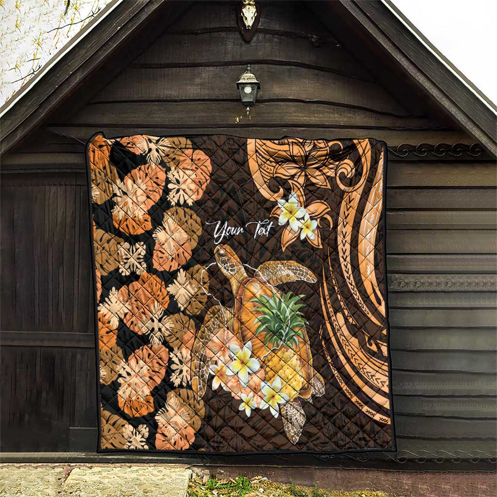 Personalised Aloha Hawaii Lanai Island Quilt Pineapple Isle Map Sea Turtle Plumeria