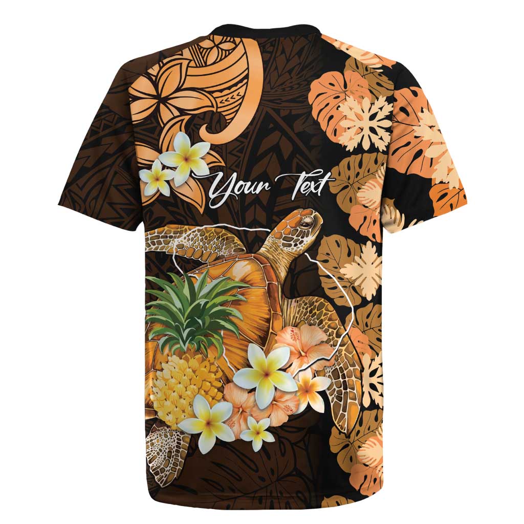 Personalised Aloha Hawaii Lanai Island Rugby Jersey Pineapple Isle Map Sea Turtle Plumeria