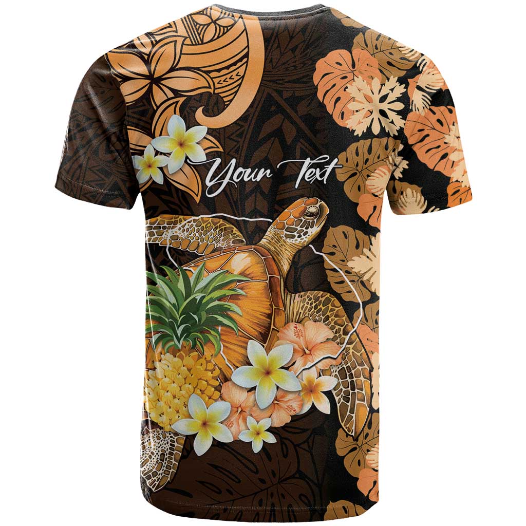 Personalised Aloha Hawaii Lanai Island T Shirt Pineapple Isle Map Sea Turtle Plumeria