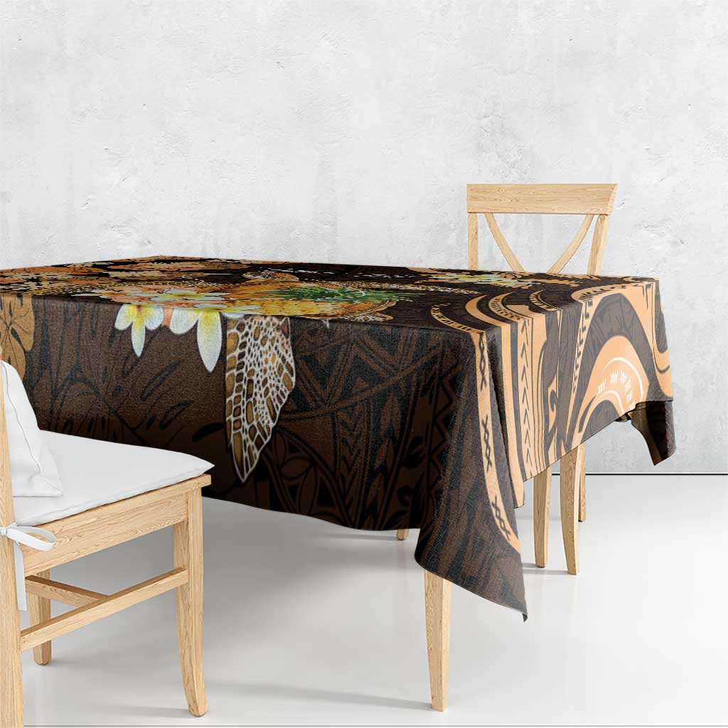 Personalised Aloha Hawaii Lanai Island Tablecloth Pineapple Isle Map Sea Turtle Plumeria