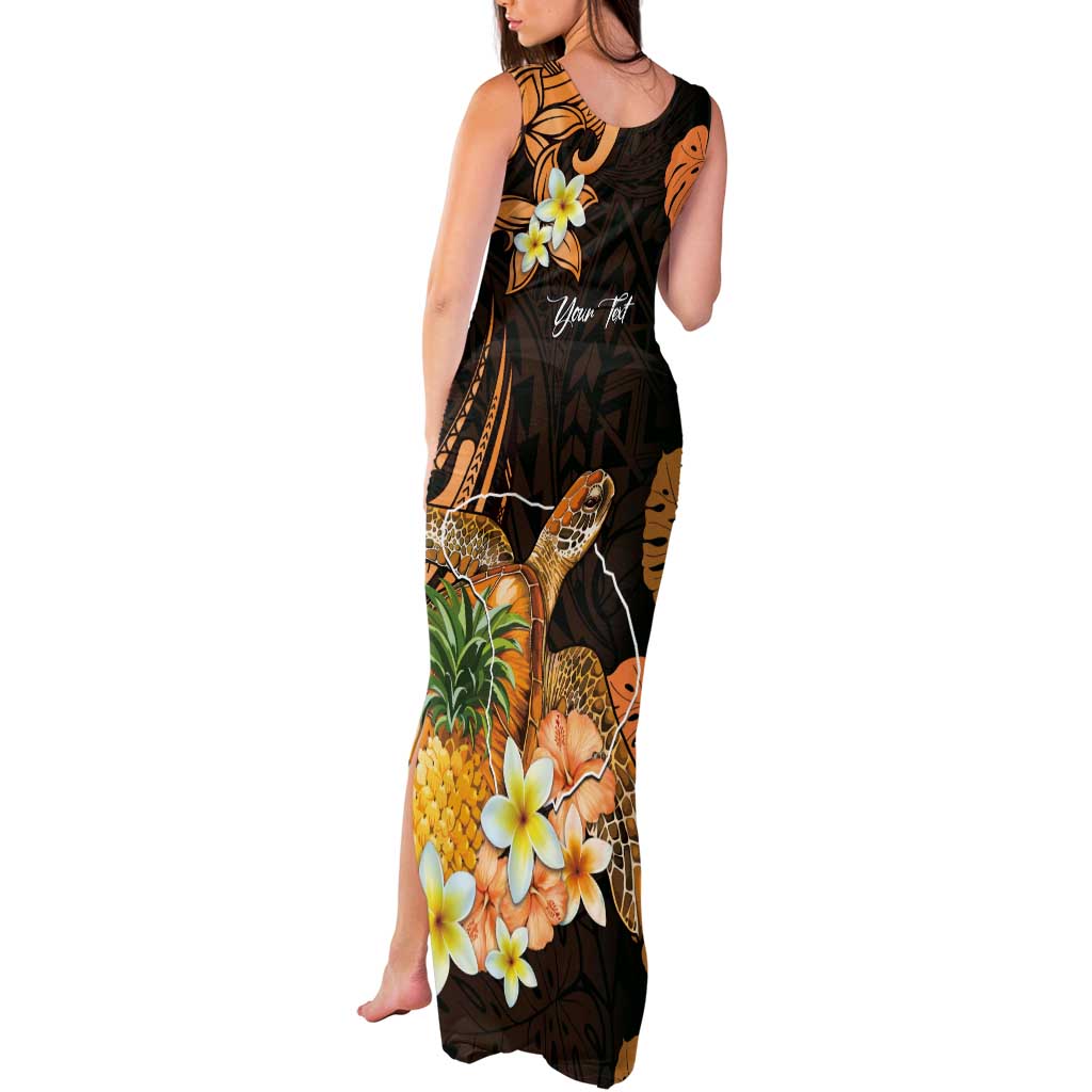 Personalised Aloha Hawaii Lanai Island Tank Maxi Dress Pineapple Isle Map Sea Turtle Plumeria