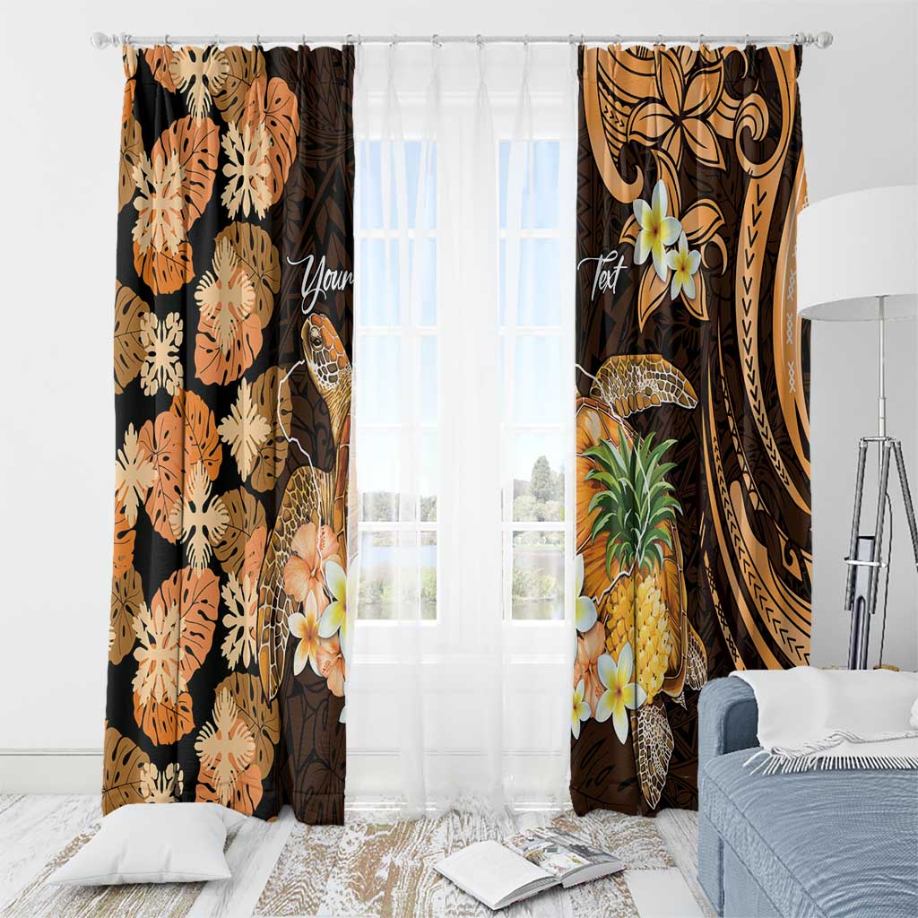 Personalised Aloha Hawaii Lanai Island Window Curtain Pineapple Isle Map Sea Turtle Plumeria