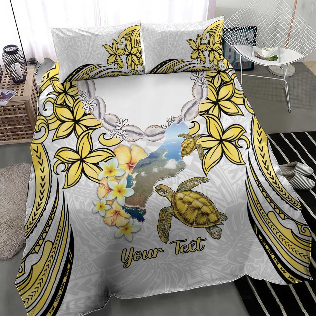 Personalised Aloha Hawaii Niihau Island Bedding Set Forbidden Isle Map Shell Lei