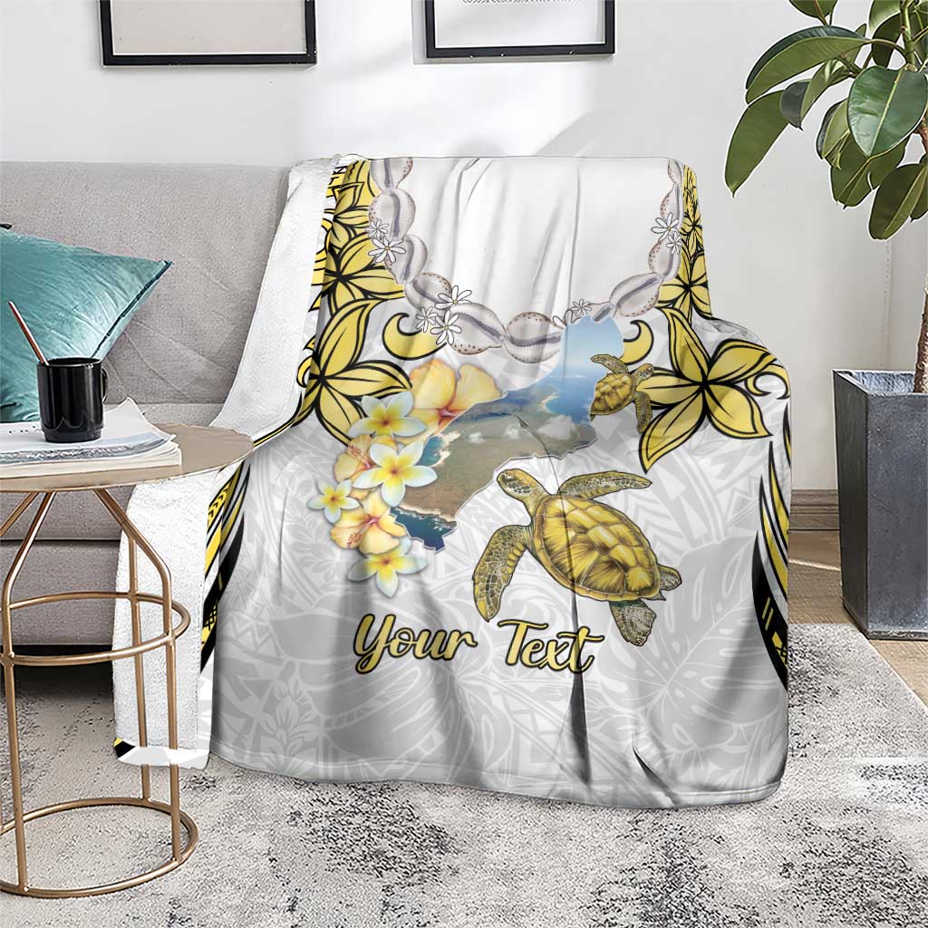 Personalised Aloha Hawaii Niihau Island Blanket Forbidden Isle Map Shell Lei