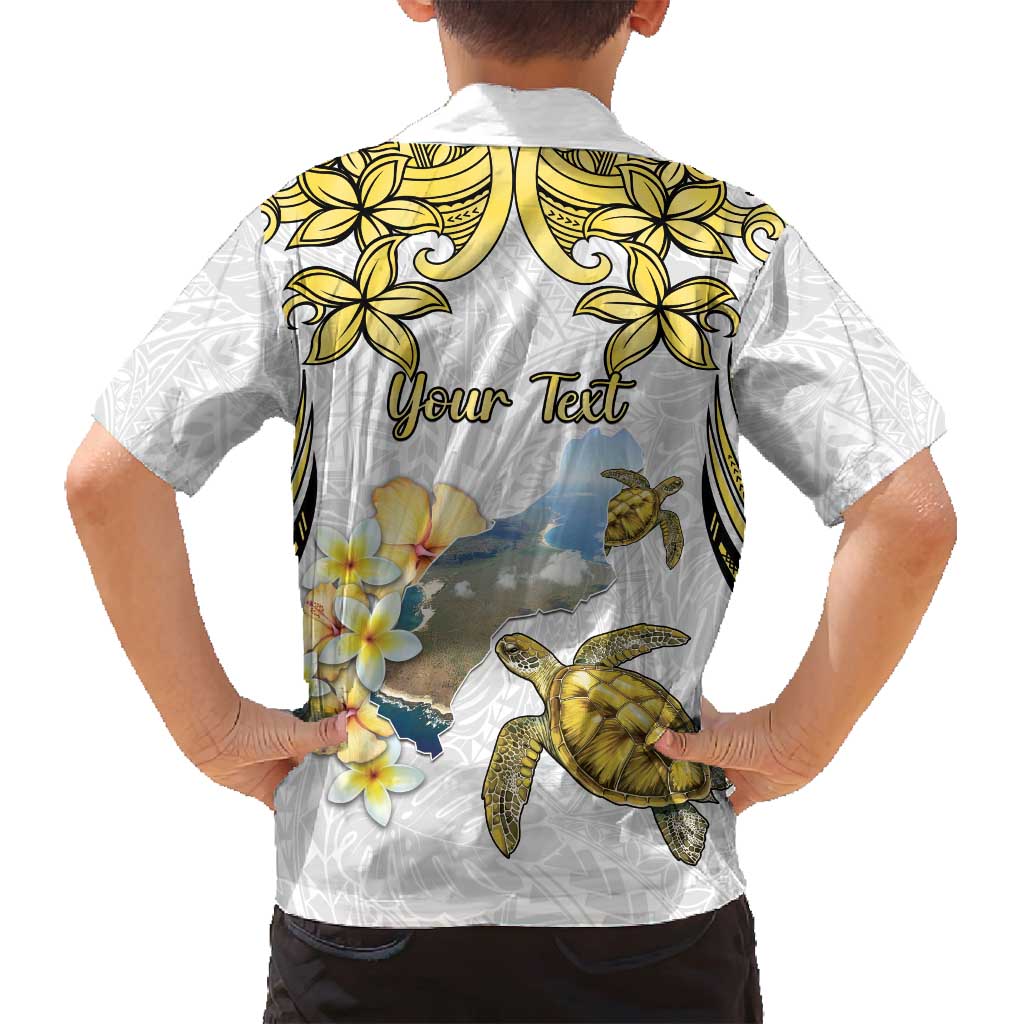 Personalised Aloha Hawaii Niihau Island Family Matching Long Sleeve Bodycon Dress and Hawaiian Shirt Forbidden Isle Map Shell Lei LT14 - Polynesian Pride