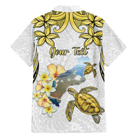 Personalised Aloha Hawaii Niihau Island Family Matching Long Sleeve Bodycon Dress and Hawaiian Shirt Forbidden Isle Map Shell Lei LT14 - Polynesian Pride