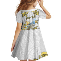 Personalised Aloha Hawaii Niihau Island Kid Short Sleeve Dress Forbidden Isle Map Shell Lei