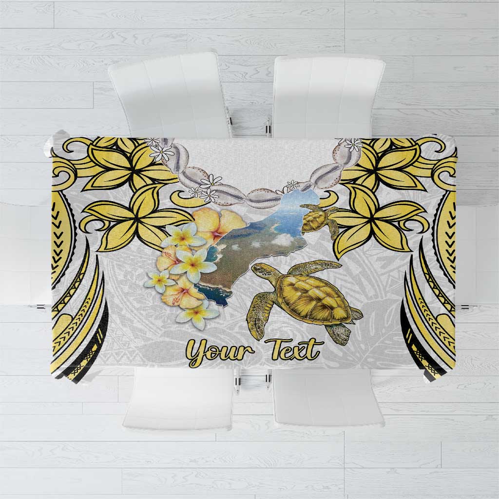 Personalised Aloha Hawaii Niihau Island Tablecloth Forbidden Isle Map Shell Lei