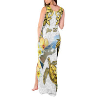 Personalised Aloha Hawaii Niihau Island Tank Maxi Dress Forbidden Isle Map Shell Lei