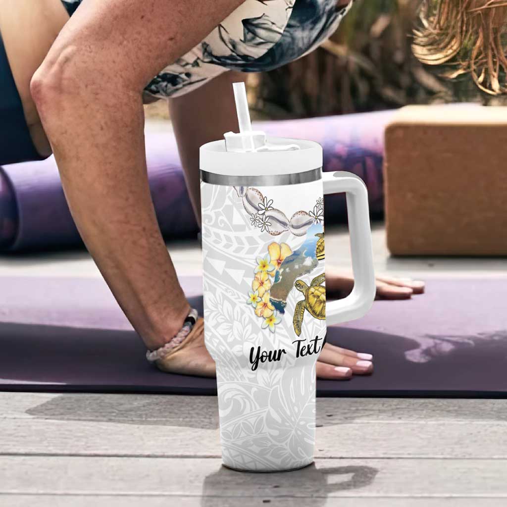 Personalised Aloha Hawaii Niihau Island Tumbler With Handle Forbidden Isle Map Shell Lei