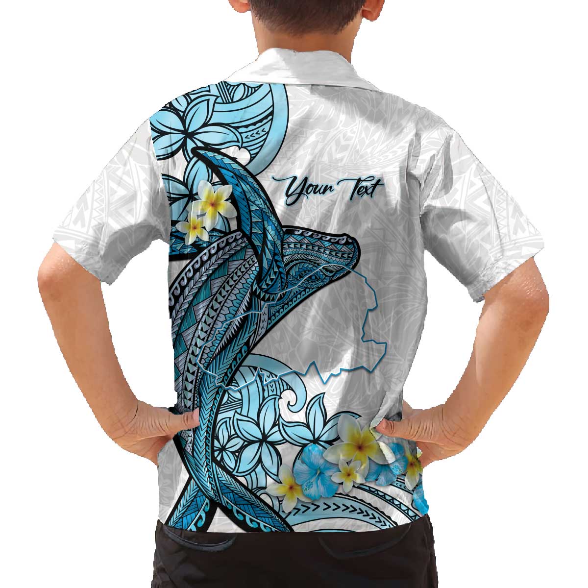 Personalised Aloha Hawaii Kahoolawe Island Family Matching Off The Shoulder Long Sleeve Dress and Hawaiian Shirt Target Isle Map With Humpback Whale