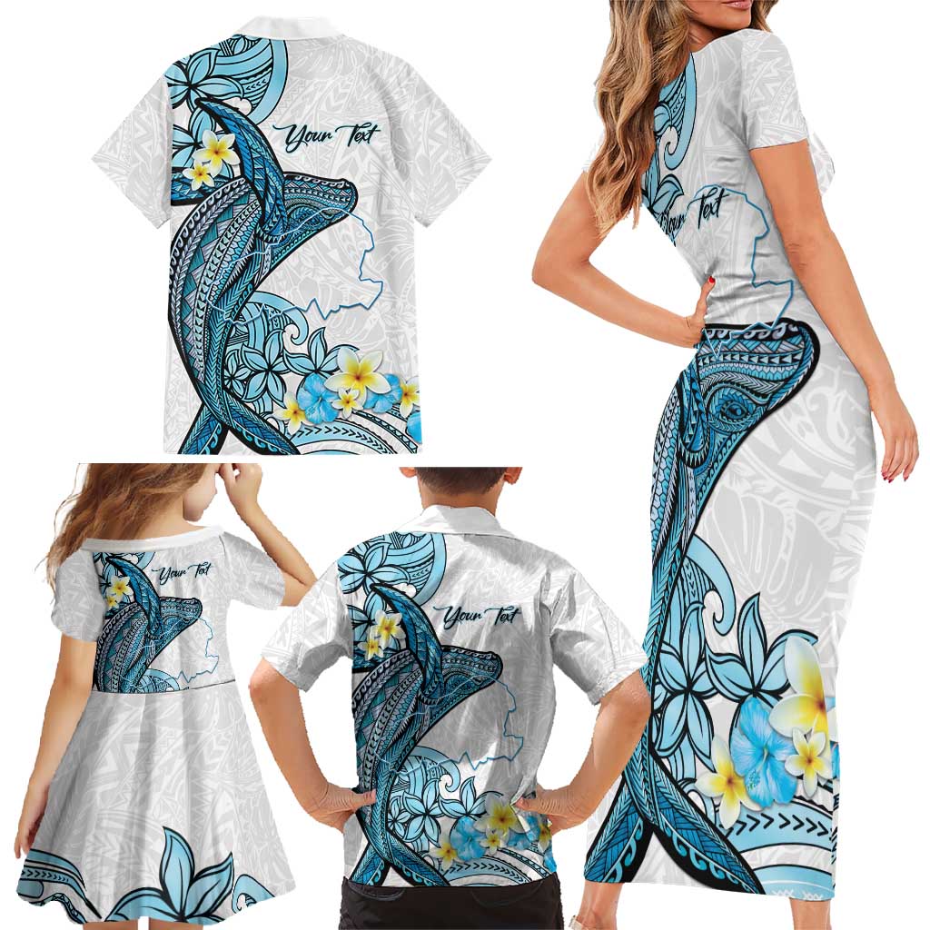 Personalised Aloha Hawaii Kahoolawe Island Family Matching Short Sleeve Bodycon Dress and Hawaiian Shirt Target Isle Map With Humpback Whale LT14 - Polynesian Pride