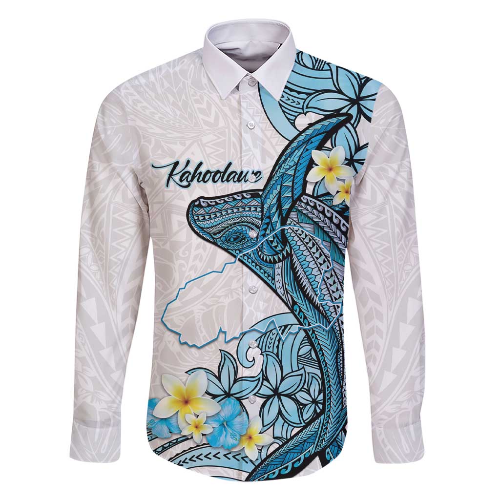 Personalised Aloha Hawaii Kahoolawe Island Family Matching Short Sleeve Bodycon Dress and Hawaiian Shirt Target Isle Map With Humpback Whale LT14 Dad's Shirt - Long Sleeve Blue - Polynesian Pride