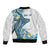 Personalised Aloha Hawaii Kahoolawe Island Sleeve Zip Bomber Jacket Target Isle Map With Humpback Whale