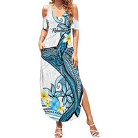 Personalised Aloha Hawaii Kahoolawe Island Summer Maxi Dress Target Isle Map With Humpback Whale