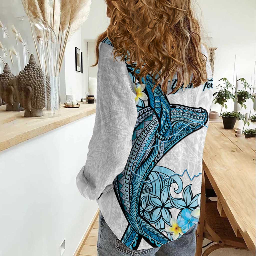 Personalised Aloha Hawaii Kahoolawe Island Women Casual Shirt Target Isle Map With Humpback Whale