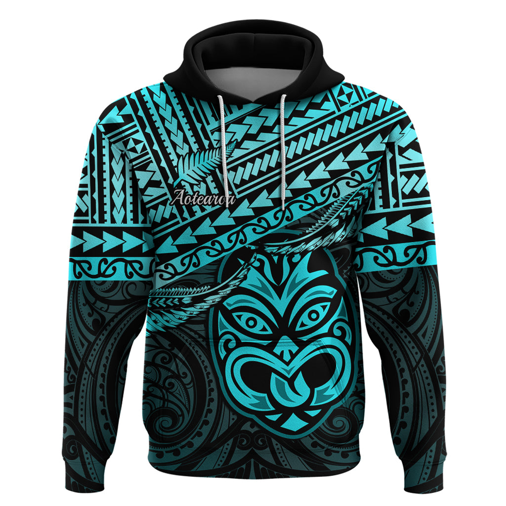 Custom Matariki New Zealand Hoodie Maori New Year Tiki Turquoise Version LT14