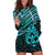 Personalised Matariki New Zealand Hoodie Dress Maori New Year Tiki Turquoise Version LT14