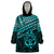 Personalised Matariki New Zealand Wearable Blanket Hoodie Maori New Year Tiki Turquoise Version LT14