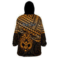 Personalised Matariki New Zealand Wearable Blanket Hoodie Maori New Year Tiki Gold Version LT14 - Polynesian Pride