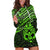 Personalised Matariki New Zealand Hoodie Dress Maori New Year Tiki Green Version LT14