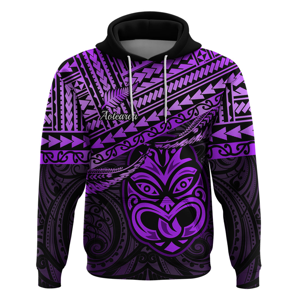 Matariki New Zealand Hoodie Maori New Year Tiki Purple Version LT14