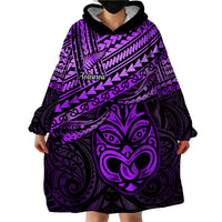 Matariki New Zealand Wearable Blanket Hoodie Maori New Year Tiki Purple Version LT14