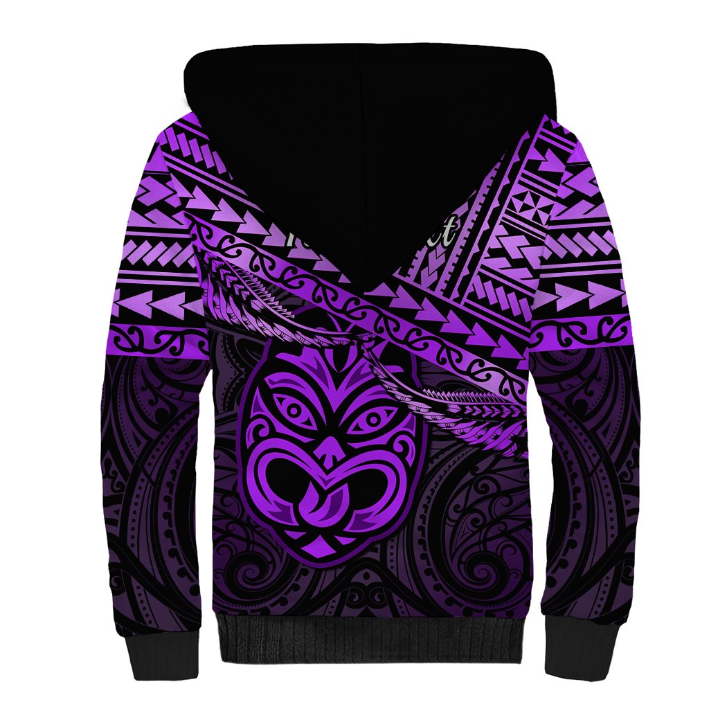 Personalised Matariki New Zealand Sherpa Hoodie Maori New Year Tiki Purple Version LT14 - Polynesian Pride