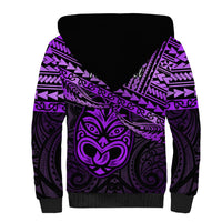 Personalised Matariki New Zealand Sherpa Hoodie Maori New Year Tiki Purple Version LT14 - Polynesian Pride