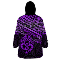 Personalised Matariki New Zealand Wearable Blanket Hoodie Maori New Year Tiki Purple Version LT14 - Polynesian Pride