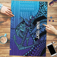 Personalised Polynesia Blue Marlin Fishing Puzzle Marlin Anchor Tattoo Polynesian Pattern
