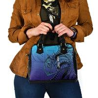 Personalised Polynesia Blue Marlin Fishing Shoulder Handbag Marlin Anchor Tattoo Polynesian Pattern