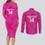 Custom New Zealand Silver Fern Rugby Couples Matching Long Sleeve Bodycon Dress and Long Sleeve Button Shirt Go Aotearoa - Pink Version
