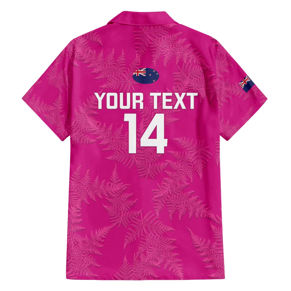Custom New Zealand Silver Fern Rugby Family Matching Off Shoulder Short Dress and Hawaiian Shirt Go Aotearoa - Pink Version