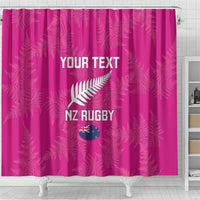 Custom New Zealand Silver Fern Rugby Shower Curtain Go Aotearoa - Pink Version