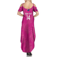Custom New Zealand Silver Fern Rugby Summer Maxi Dress Go Aotearoa - Pink Version