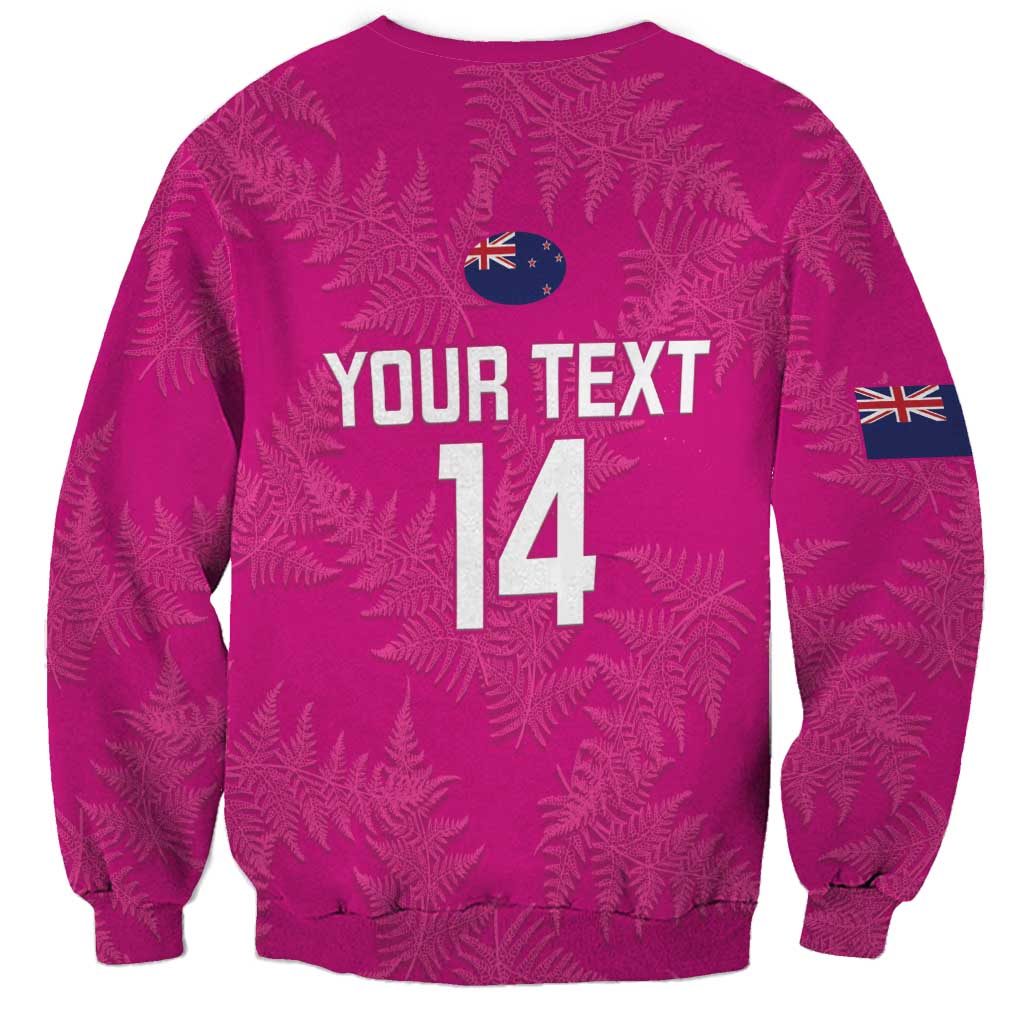 Custom New Zealand Silver Fern Rugby Sweatshirt Go Aotearoa - Pink Version