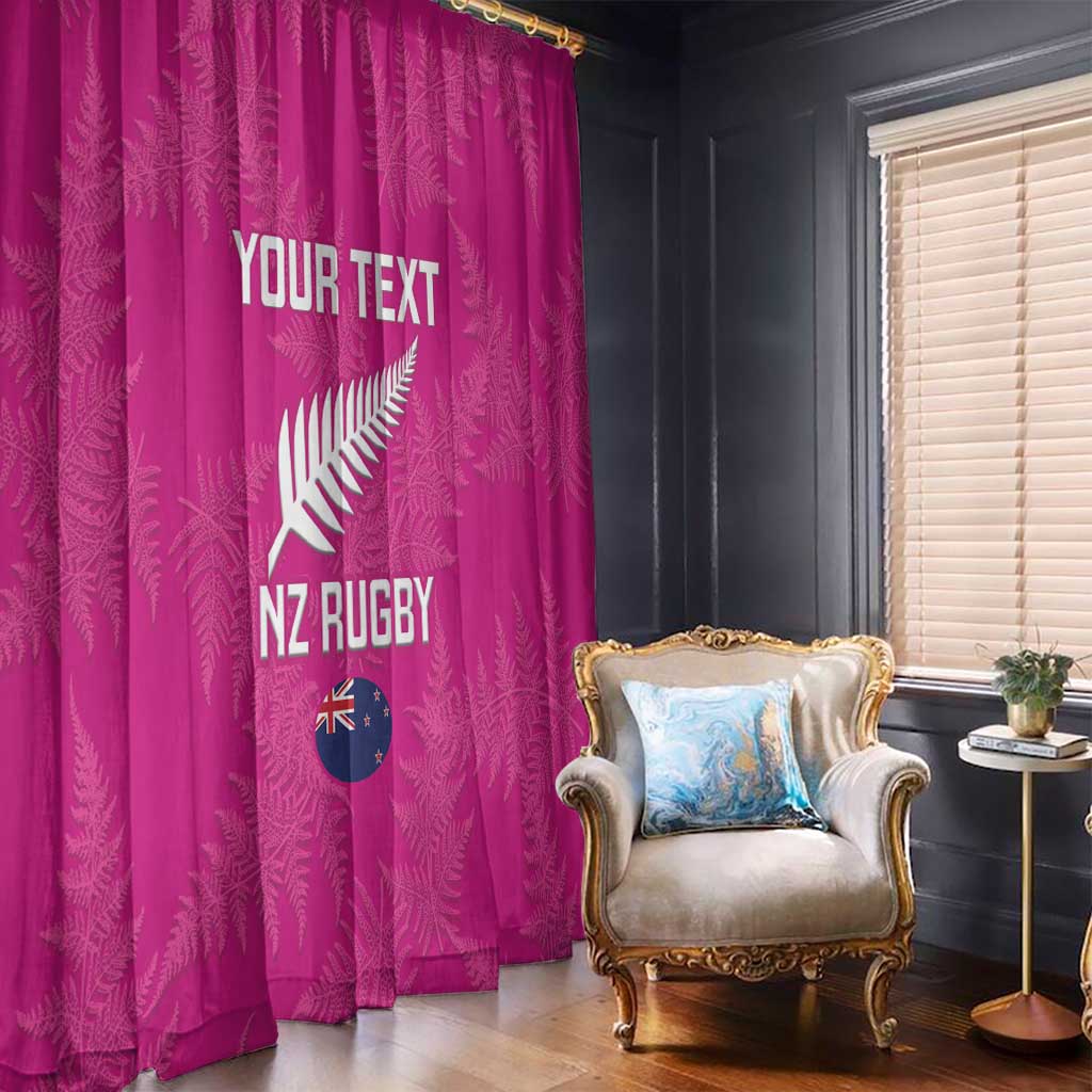 Custom New Zealand Silver Fern Rugby Window Curtain Go Aotearoa - Pink Version