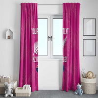 Custom New Zealand Silver Fern Rugby Window Curtain Go Aotearoa - Pink Version