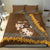 Personalised Tonga Language Week Bedding Set Malo e Lelei Tongan Ngatu Pattern - Brown