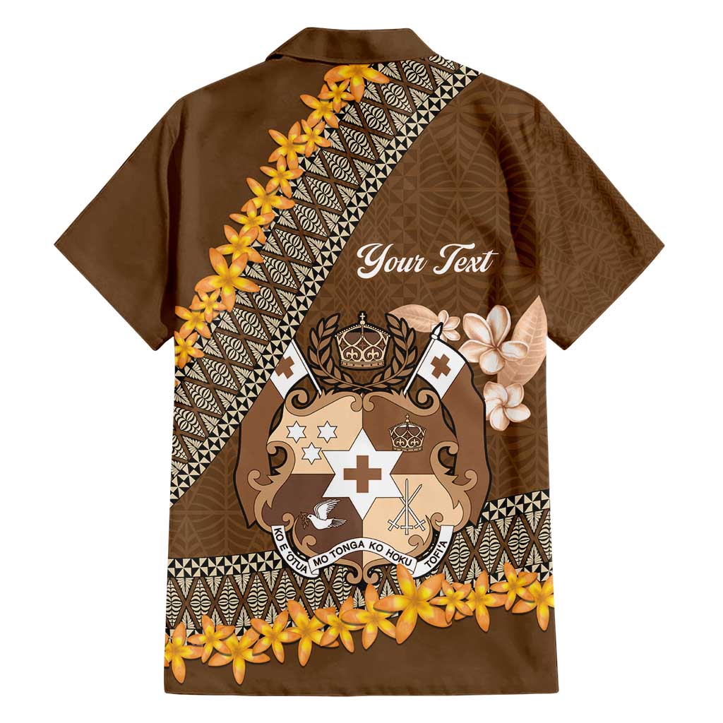 Personalised Tonga Language Week Family Matching Short Sleeve Bodycon Dress and Hawaiian Shirt Malo e Lelei Tongan Ngatu Pattern - Brown LT14 - Polynesian Pride
