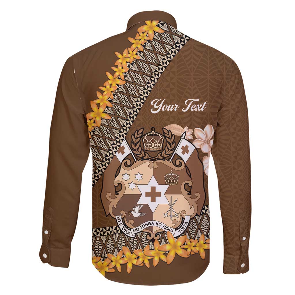 Personalised Tonga Language Week Family Matching Short Sleeve Bodycon Dress and Hawaiian Shirt Malo e Lelei Tongan Ngatu Pattern - Brown LT14 - Polynesian Pride