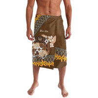 Personalised Tonga Language Week Lavalava Malo e Lelei Tongan Ngatu Pattern - Brown