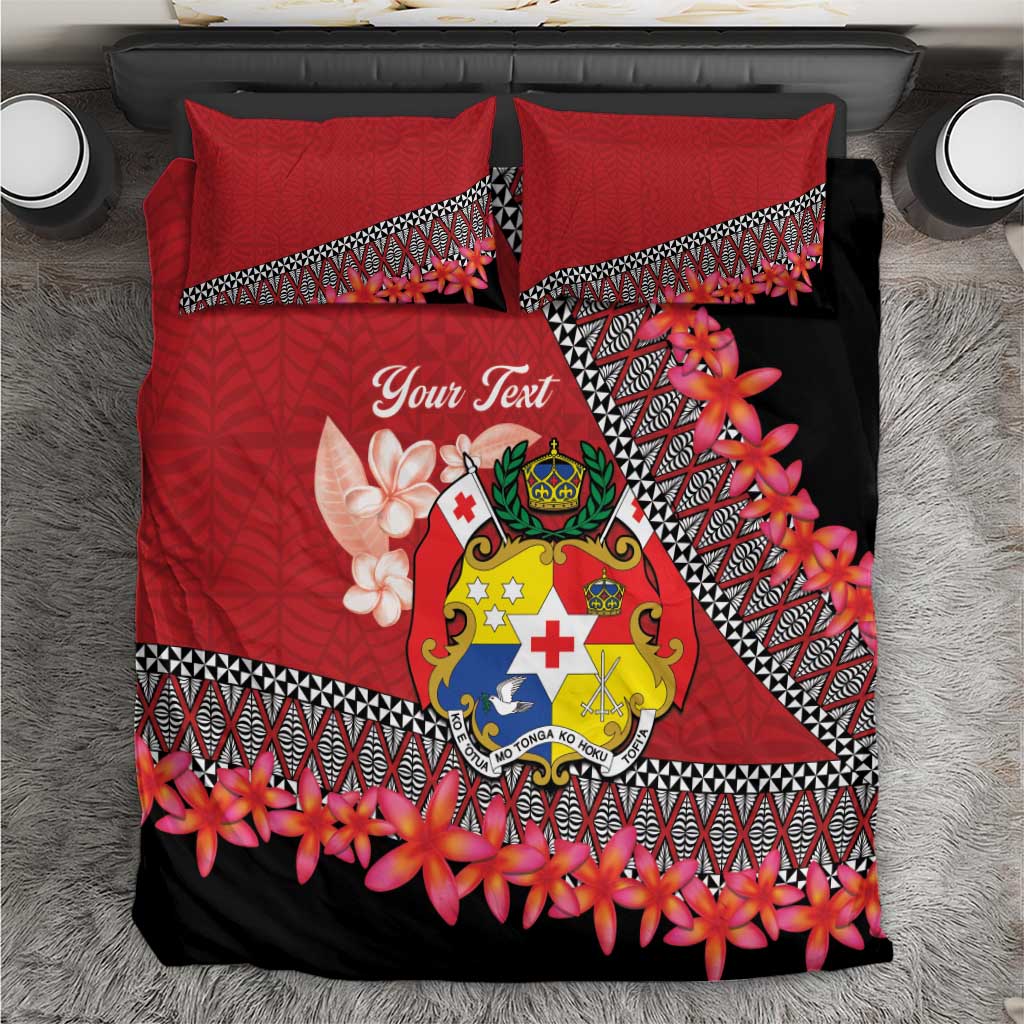 Personalised Tonga Language Week Bedding Set Malo e Lelei Tongan Ngatu Pattern - Red