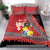 Personalised Tonga Language Week Bedding Set Malo e Lelei Tongan Ngatu Pattern - Red