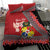 Personalised Tonga Language Week Bedding Set Malo e Lelei Tongan Ngatu Pattern - Red