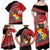 Personalised Tonga Language Week Family Matching Off Shoulder Maxi Dress and Hawaiian Shirt Malo e Lelei Tongan Ngatu Pattern - Red